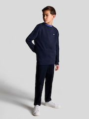 Lyle & Scott Navy Blue Crew Neck 100% Cotton Sweatshirt - Image 2 of 5