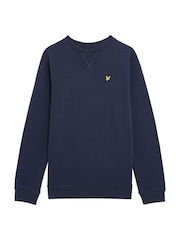 Lyle & Scott Navy Blue Crew Neck 100% Cotton Sweatshirt - Image 3 of 5