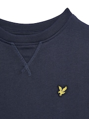 Lyle & Scott Navy Blue Crew Neck 100% Cotton Sweatshirt - Image 4 of 5