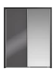 Wiemann Graphite Peyton Glass and Mirror Sliding 1.6m Sliding Semi Fitted Wardrobe - Image 3 of 6