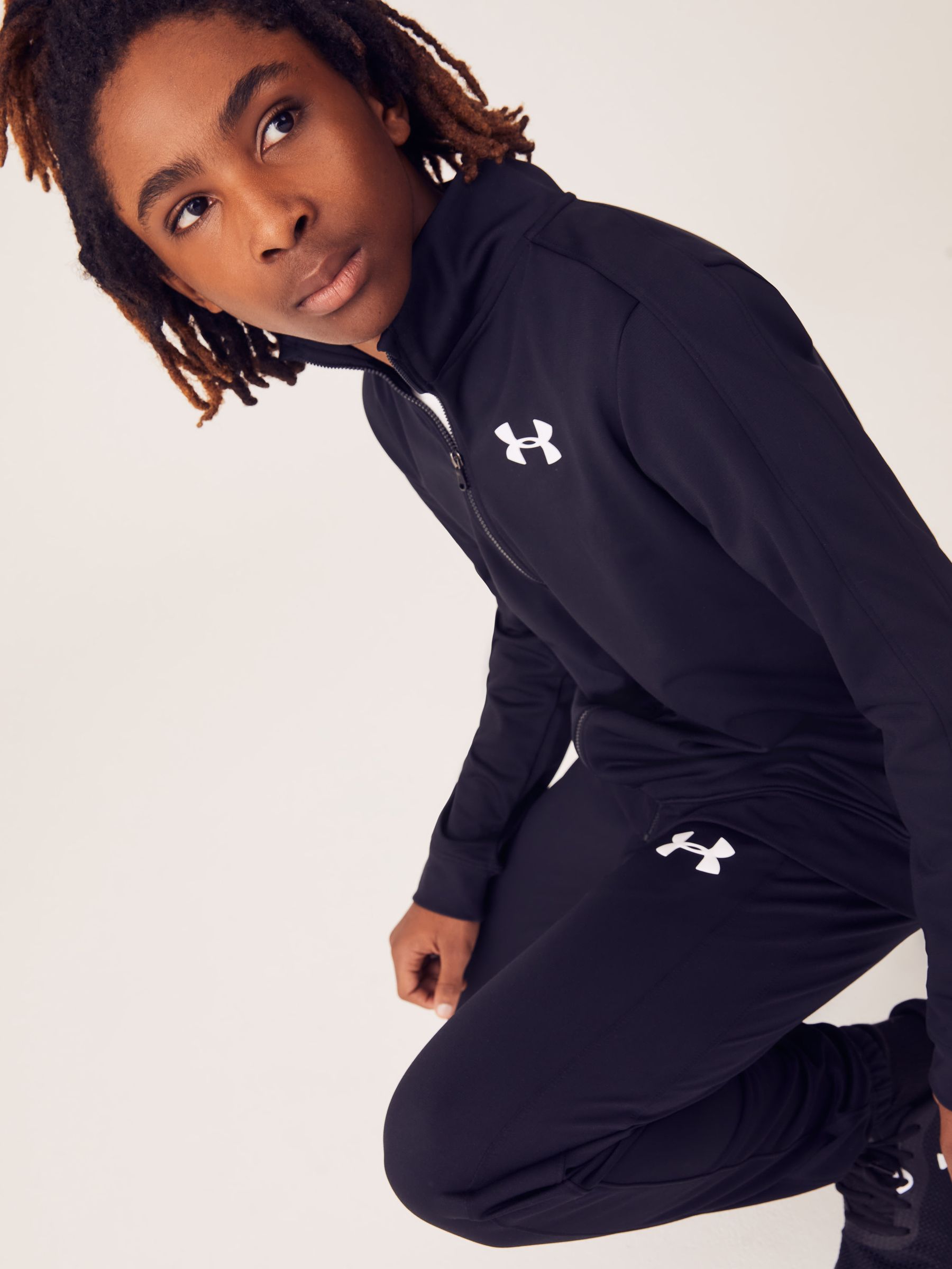 Under Armour Black Boys Youth Knit Tracksuit