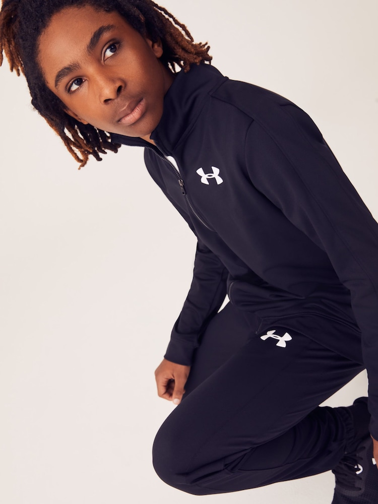 Under Armour Black Boys Youth Knit Tracksuit - Image 6 of 10