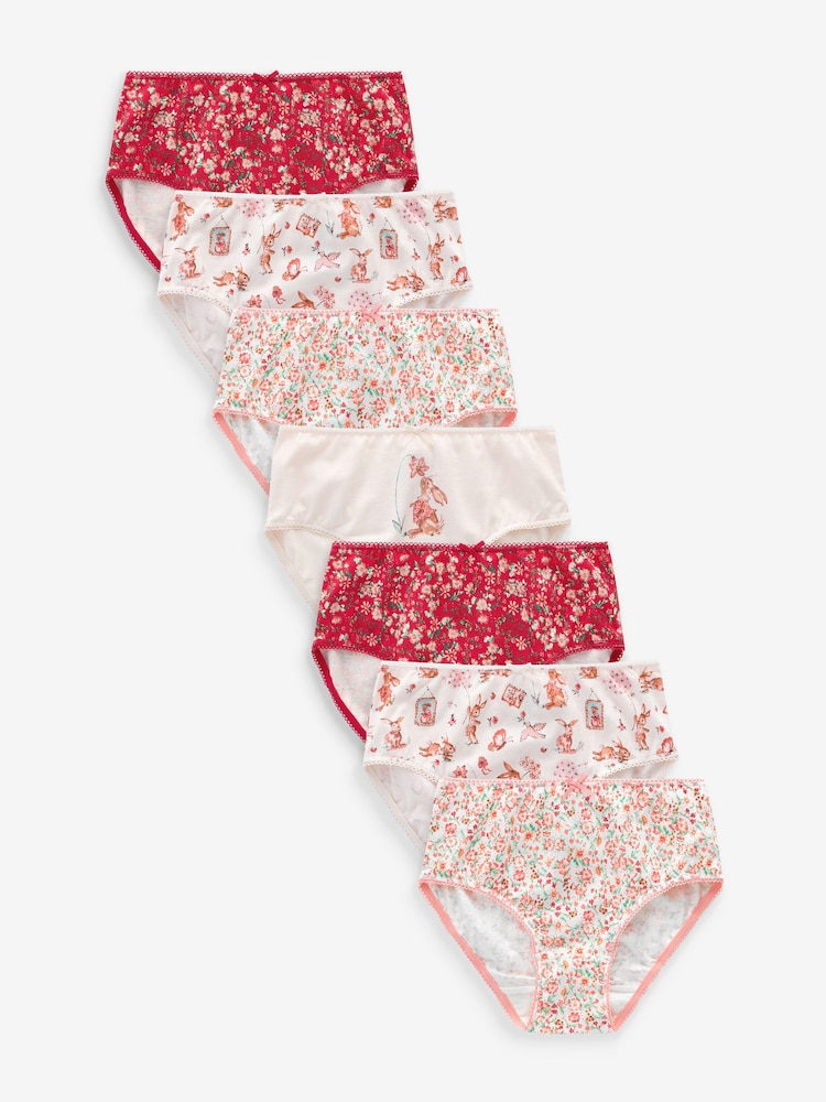 Red/Cream Print Briefs 7 Pack (1.5-12yrs) - Image 1 of 10 Red/Cream Print Briefs 7 Pack (1.5-12yrs) - Image 1 of 10