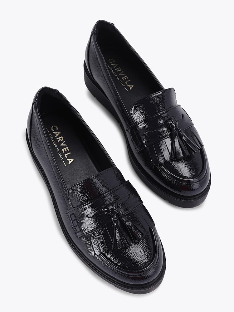 Carvela Navy Blue Patent Sky Tassel Shoes - Image 2 of 4 Carvela Navy Blue Patent Sky Tassel Shoes - Image 2 of 4