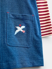 JoJo Maman Bébé Jersey Denim Embroidered Pinny Top Set - Bilde 7 av 8