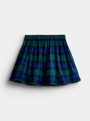 JoJo Maman Bébé Navy Blue Tartan Skirt & Embroidered Blouse Set - Image 4 of 7