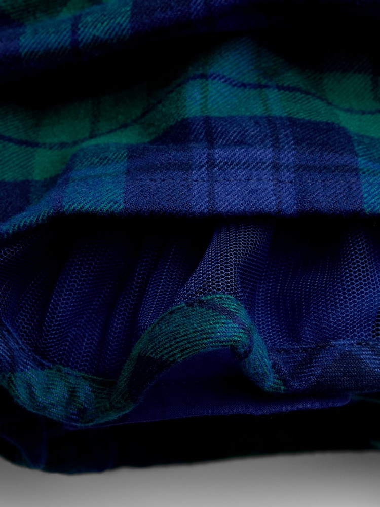JoJo Maman Bébé Navy Blue Tartan Skirt & Embroidered Blouse Set - Image 7 of 7 JoJo Maman Bébé Navy Blue Tartan Skirt & Embroidered Blouse Set - Image 7 of 7