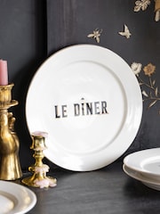 Rockett St George White Parisian Bistro Set of 4 Dinner Plates - Image 2 of 6