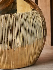 Pacific Gold Gemini Etched Ceramic Table Lamp - Image 2 of 4