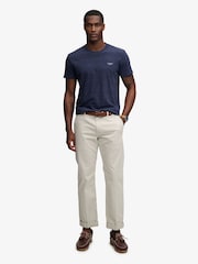 Superdry Blue Essential Stacked Logo Embroidered T-Shirt - Image 4 of 7