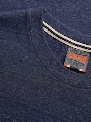 Superdry Blue Essential Stacked Logo Embroidered T-Shirt - Image 7 of 7