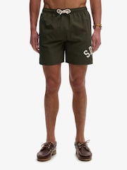 Superdry Green Printed Logo 16-Inch Swim Shorts - Image 5 of 8