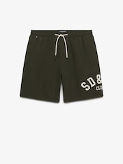 Superdry Green Printed Logo 16-Inch Swim Shorts - Image 8 of 8