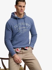 Superdry Blue Lo-Fi Dockside Hoodie - Image 1 of 5