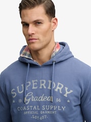 Superdry Blue Lo-Fi Dockside Hoodie - Image 5 of 5