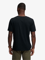 Superdry Black Classic Cotton Linen V-Neckline T-Shirt - Image 2 of 7