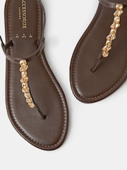 Accessorize Brown Cluster Jewel Strap Sandals - Image 2 of 2
