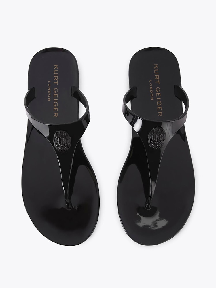 Kurt Geiger London Black Maddison T-Bar Sandals - Image 2 of 4 Kurt Geiger London Black Maddison T-Bar Sandals - Image 2 of 4