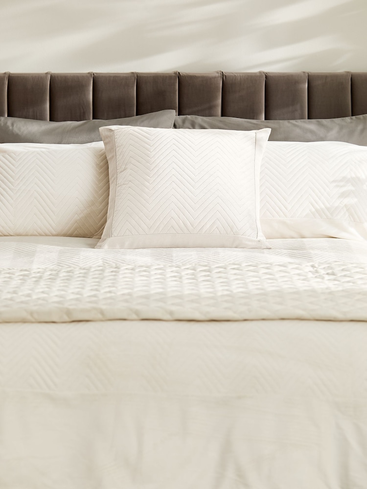 Natural Cream 50 x 50cm Madison Velvet Cushion - Image 1 of 4