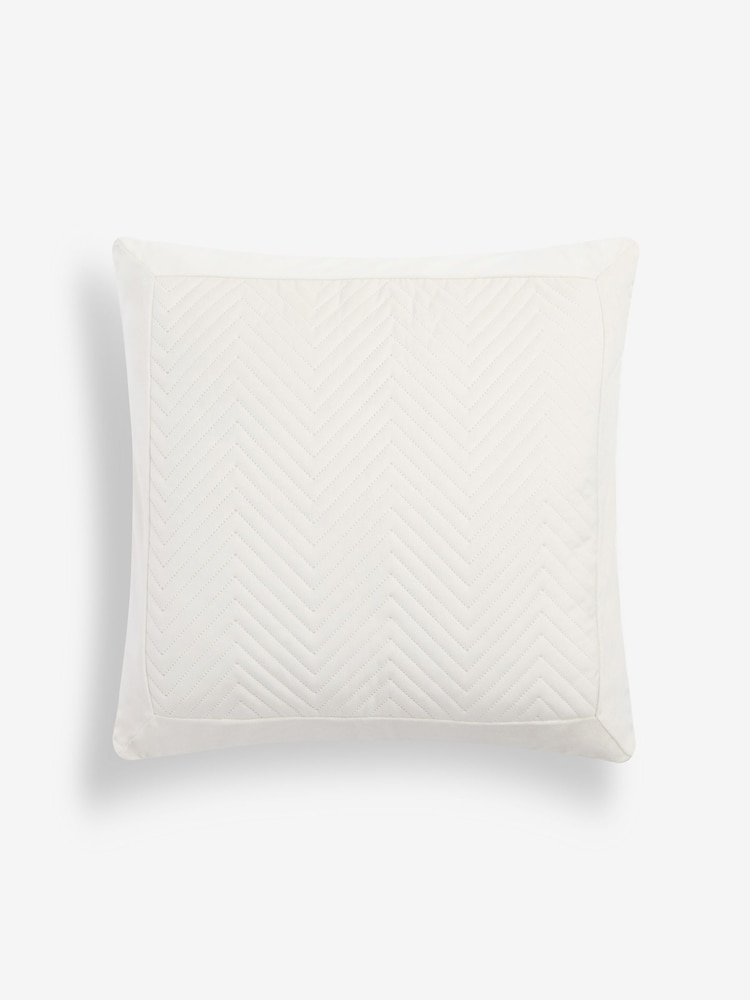 Natural Cream 50 x 50cm Madison Velvet Cushion - Image 2 of 4