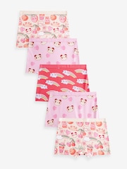 Pink Panda Stampy Short Briefs 5 Pack (2-16yrs) - Image 1 of 8