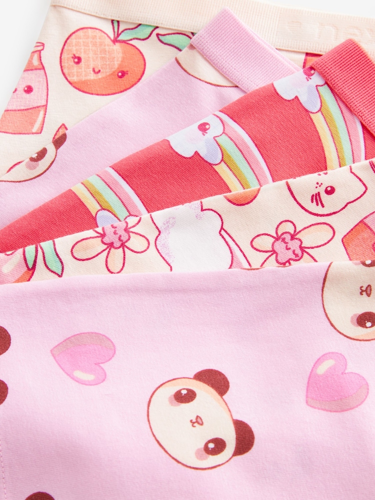 Pink Panda Stampy Short Briefs 5 Pack (2-16yrs) - Image 8 of 8