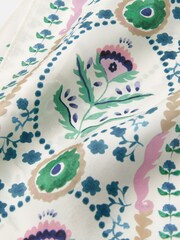 Joules Highgrove Multi/White Skinny Printed Silk Scarf - Image 5 of 5