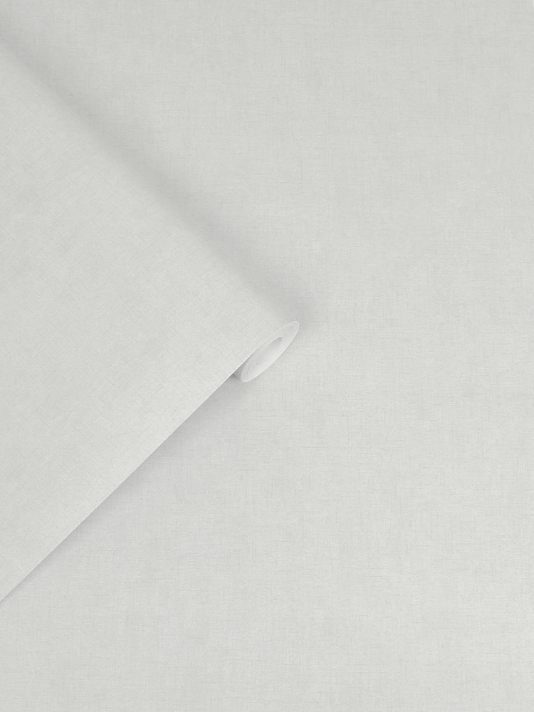 Laura Ashley Pale Silver Plain Textured 10M Wallpaper - Image 1 of 4