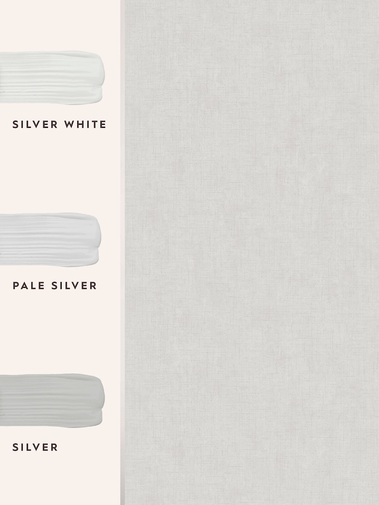 Laura Ashley Pale Silver Plain Textured 10M Wallpaper - Image 4 of 4