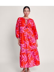 Monsoon 100 % Baumwoll-Kaftan mit Arissa-Palmenmuster - Bild 1 von 5