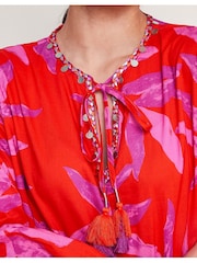 Monsoon 100 % Baumwoll-Kaftan mit Arissa-Palmenmuster - Bild 4 von 5