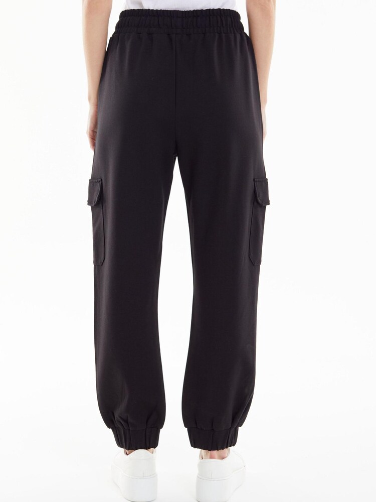 Threadbare Black Cargo Ponte Joggers - Image 2 of 4