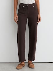 Reiss Chocolate Selin Tall Mid-Rise Straight-Leg Jeans - Image 4 of 8
