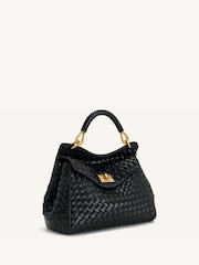 JW PEI Black Lucia Classic Top Handle Woven Bag - Image 1 of 2