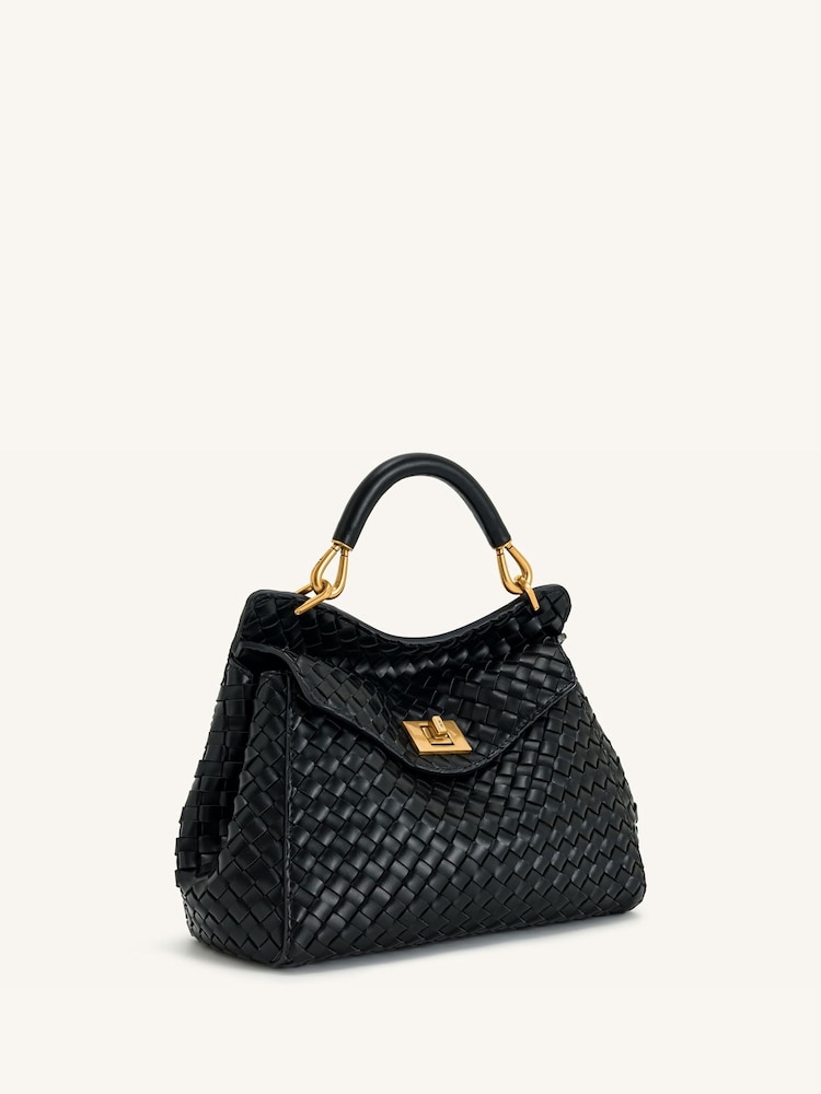 JW PEI Black Lucia Classic Top Handle Woven Bag - Image 1 of 2 JW PEI Black Lucia Classic Top Handle Woven Bag - Image 1 of 2