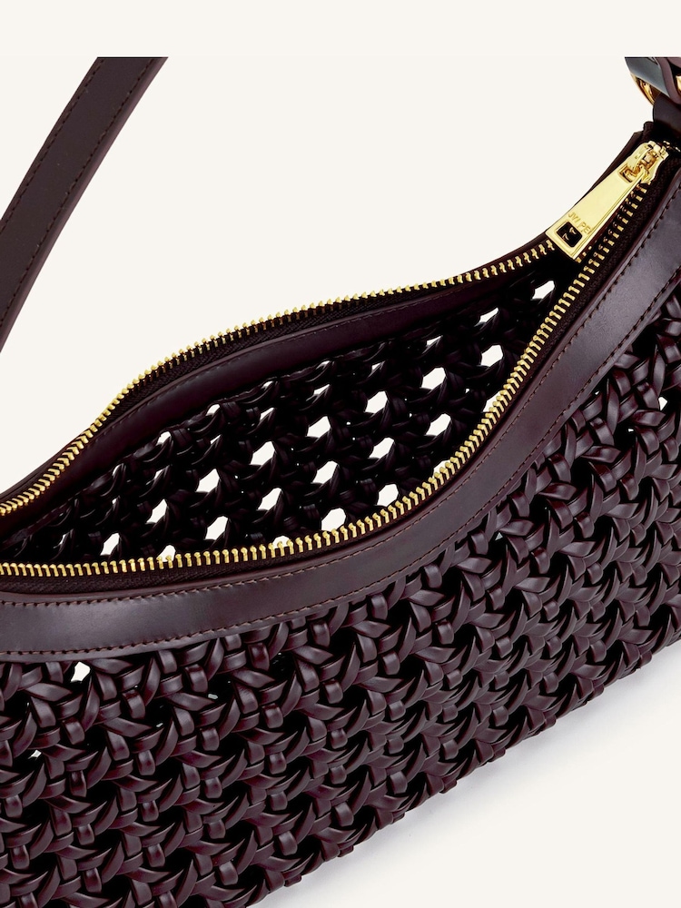 JW PEI Red Lily Faux Bamboo Woven Shoulder Bag - Image 4 of 4 JW PEI Red Lily Faux Bamboo Woven Shoulder Bag - Image 4 of 4