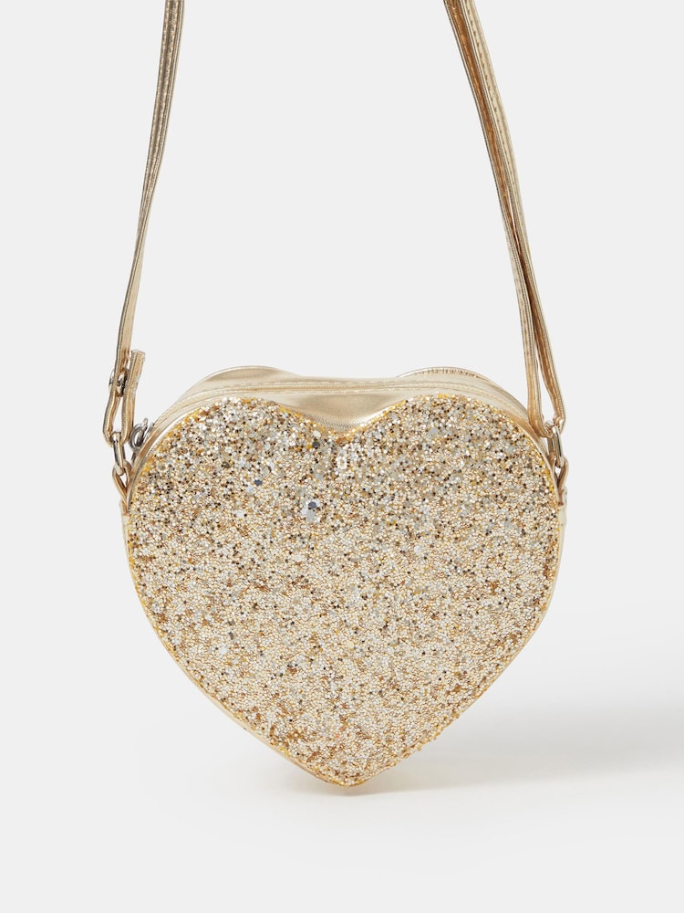 Angels By Accessorize Glitter Metallic Heart Bag - صورة 1 من 2 Angels By Accessorize Glitter Metallic Heart Bag - صورة 1 من 2