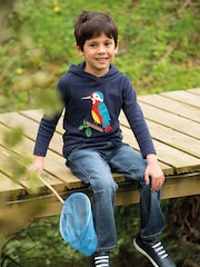 Frugi Blue Organic Cotton Concave Soft Waist Pull-Up Jeans - Image 1 of 4