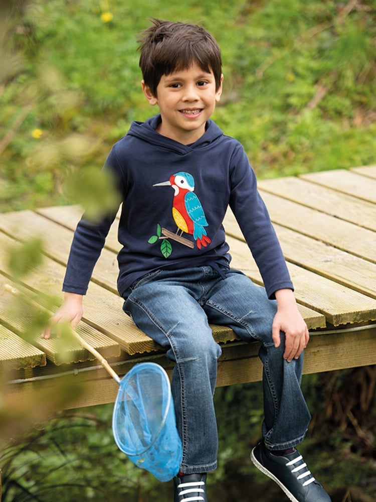 Frugi Blue Organic Cotton Concave Soft Waist Pull-Up Jeans - Image 1 of 4