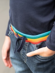 Frugi Blue Organic Cotton Concave Soft Waist Pull-Up Jeans - Image 2 of 4