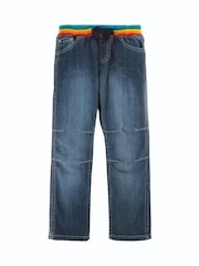 Frugi Blue Organic Cotton Concave Soft Waist Pull-Up Jeans - Image 3 of 4