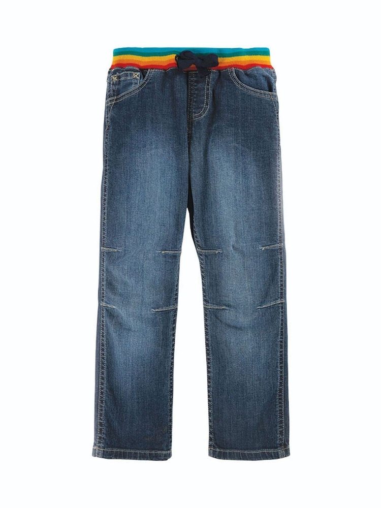 Frugi Blue Organic Cotton Concave Soft Waist Pull-Up Jeans - Image 3 of 4