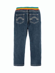 Frugi Blue Organic Cotton Concave Soft Waist Pull-Up Jeans - Image 4 of 4