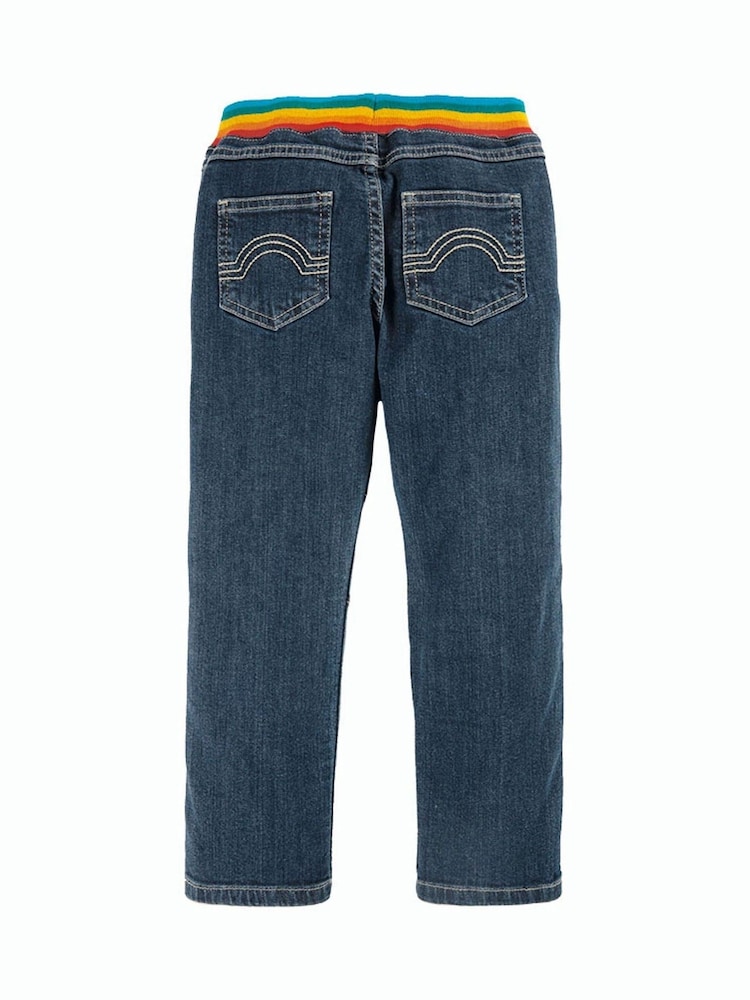Frugi Blue Organic Cotton Concave Soft Waist Pull-Up Jeans - Image 4 of 4
