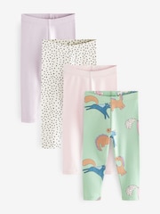 Blue Printed Leggings 4 Pack (3mths-7yrs) - Image 1 of 7