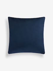 Navy Blue Zig Zag Cut Velvet 59 x 59cm Cushion - Image 3 of 4