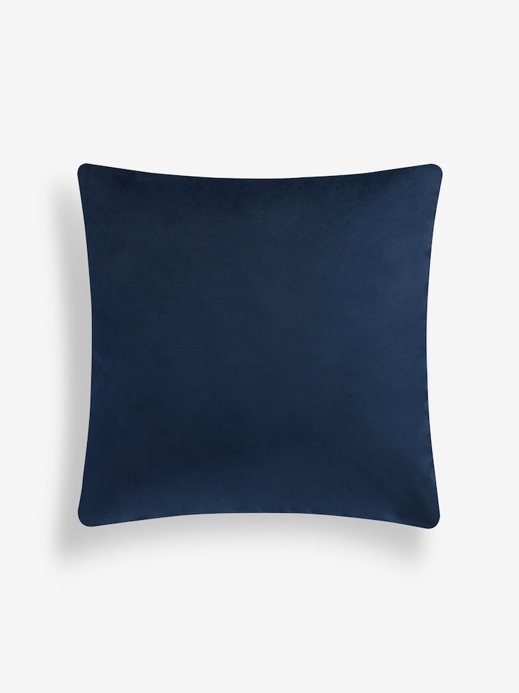 Navy Blue Zig Zag Cut Velvet 59 x 59cm Cushion - Image 3 of 4