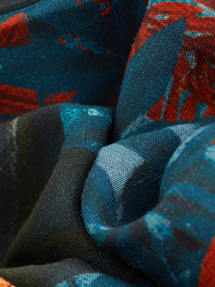 Orange Jungle Print Linen Blend Robe - Image 7 of 8