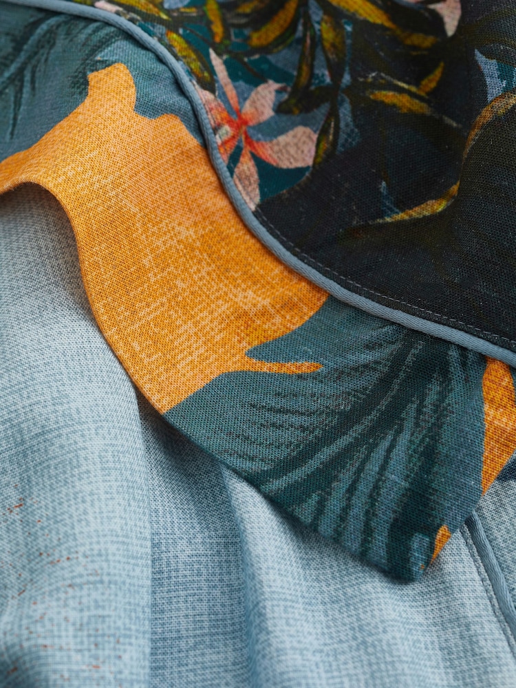 Orange Jungle Print Linen Blend Robe - Image 8 of 8