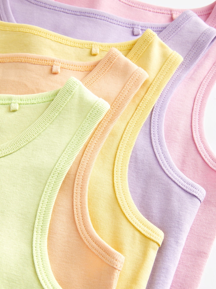 Multi Pastel Vests 5 Pack (1.5-16yrs) - Image 6 of 9